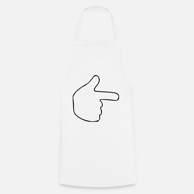 Emoji Show Right Sketch Black - Cooking Apron - white