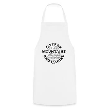 coffee mountains and cabins - Cooking Apron - white - Front - AI Model Male 185 dark (185cm)