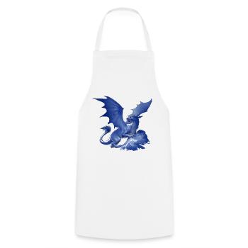 drache ,blau,malerei,graffiti,aquarell - Kochschürze - Weiß - Vorne - AI Model Male 185 dark (185cm)