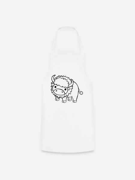 Großes süßes Bison - Kochschürze - Weiß