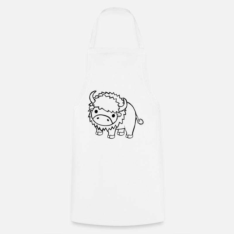 Großes süßes Bison - Kochschürze - Weiß