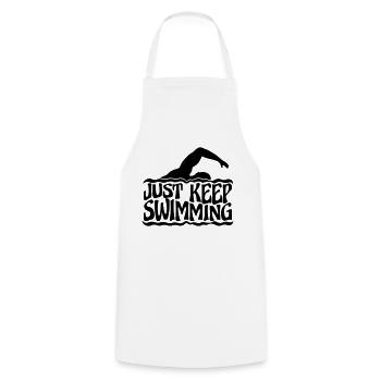 Continuez simplement à nager - Tablier de cuisine - blanc - Devant - AI Model Male 185 dark (185cm)