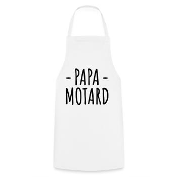 Papa motard cadeau motard, fête des pères, moto - Tablier de cuisine - blanc - Devant - AI Model Male 185 dark (185cm)