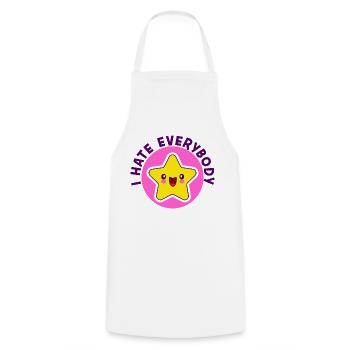 I Hate Everybody paradoxical happy sad star - Cooking Apron - white - Front - AI Model Male 185 dark (185cm)
