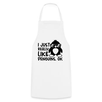 J’aime juste les pingouins - Tablier de cuisine - blanc - Devant - AI Model Male 185 dark (185cm)