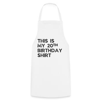 20th birthday - Cooking Apron - white - Front - AI Model Male 185 dark (185cm)