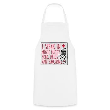 speak lyrics and sarcasm - Cooking Apron - white - Front - AI Model Male 185 dark (185cm)