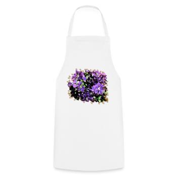 purple flower meadow - Cooking Apron - white - Front - AI Model Male 185 dark (185cm)