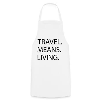 quote camping beer typography travel bug france - Kochschürze - Weiß - Vorne - AI Model Male 185 dark (185cm)