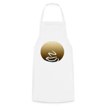 Kaffeeschale - Kochschürze - Weiß - Vorne - AI Model Male 185 dark (185cm)