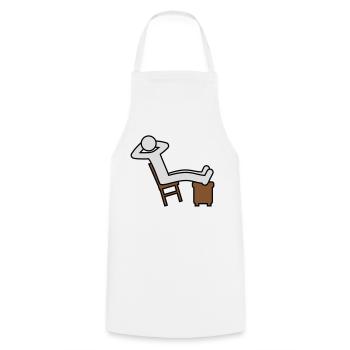 Man rests - Cooking Apron - white - Front - AI Model Male 185 dark (185cm)