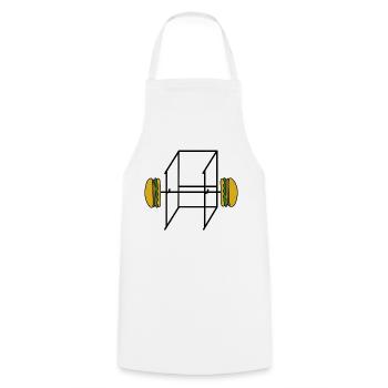 Sport Gym Fitness Hamburger - Tablier de cuisine - blanc - Devant - AI Model Male 185 dark (185cm)