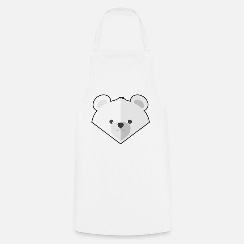 Cute Simple Polar Bear - Cooking Apron - white