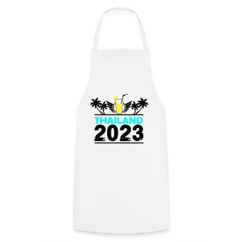 Thailand 2023 - Cooking Apron - white - Front - AI Model Male 185 dark (185cm)