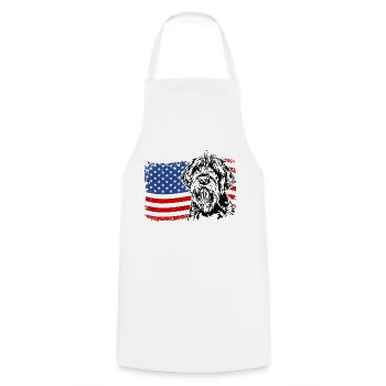 Korthals Griffon America Flag Dog Dogs Wilsigns - Cooking Apron - white - Front - AI Model Male 185 dark (185cm)