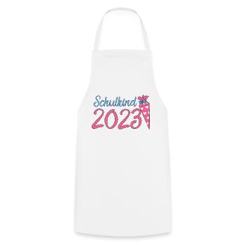 Schulkind 2023 - Kochschürze - Weiß - Vorne - AI Model Male 185 dark (185cm)