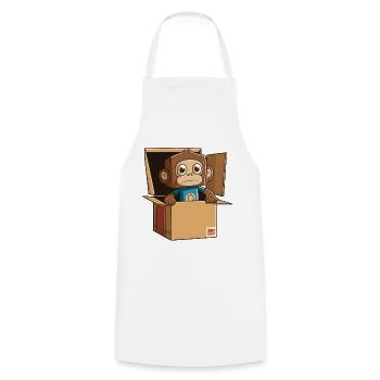 Super Cute monkey - Cooking Apron - white - Front - AI Model Male 185 dark (185cm)