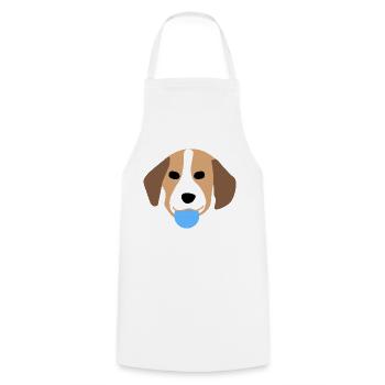 Visage de chiot 3 - Tablier de cuisine - blanc - Devant - AI Model Male 185 dark (185cm)