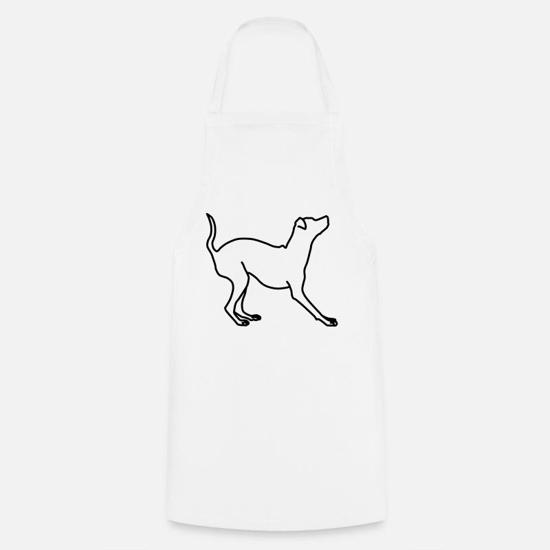 Miniature Pinscher Lineart 1 - Cooking Apron - white