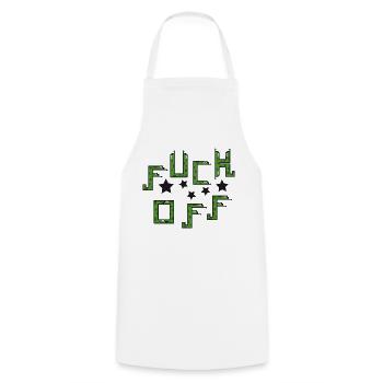 Fuck Off Retrosnakes - Cooking Apron - white - Front - AI Model Male 185 dark (185cm)