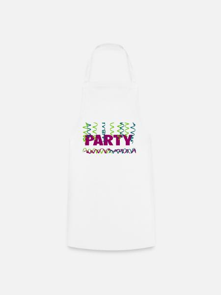 Party mit Luftschlangen Papierschlangen - Kochschürze - Weiß