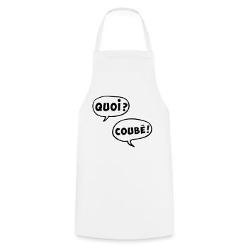 QUOI COUBEH quoicoubeh citation drôle - Tablier de cuisine - blanc - Devant - AI Model Male 185 dark (185cm)
