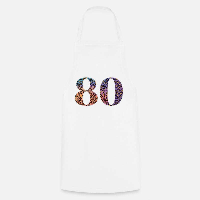 80e anniversaire léopard - Tablier de cuisine - blanc