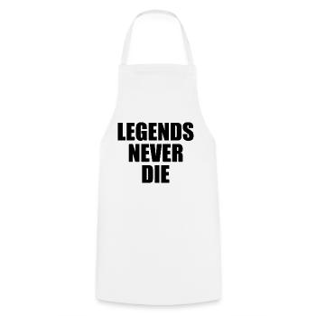 Legends never die - Kochschürze - Weiß - Vorne - AI Model Male 185 dark (185cm)