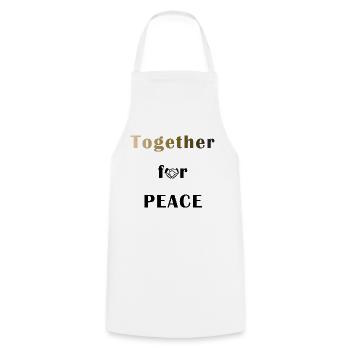 Together for PEACE - Cooking Apron - white - Front - AI Model Male 185 dark (185cm)