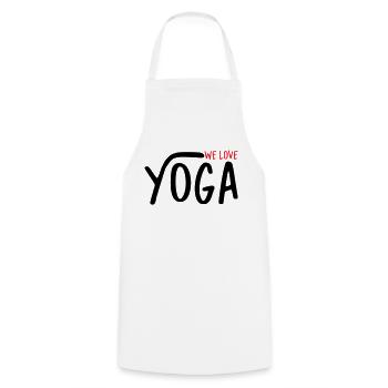 We Love Yoga - Tablier de cuisine - blanc - Devant - AI Model Male 185 dark (185cm)
