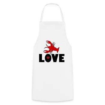 I Love Lobster-Love Seafood-Best seafood - Cooking Apron - white - Front - AI Model Male 185 dark (185cm)