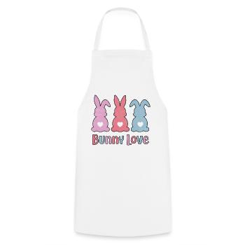 Lapin de Pâques - Bunny Love - Tablier de cuisine - blanc - Devant - AI Model Male 185 dark (185cm)