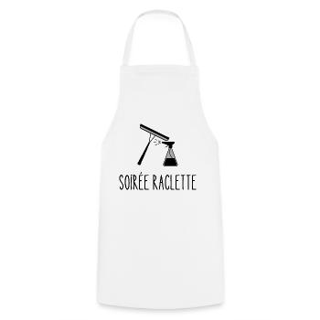 soirée raclette - Tablier de cuisine - blanc - Devant - AI Model Male 185 dark (185cm)
