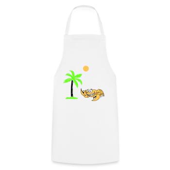 Palmier crabe - Tablier de cuisine - blanc - Devant - AI Model Male 185 dark (185cm)