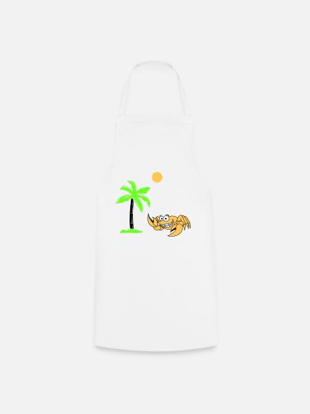 Palmier crabe - Tablier de cuisine - blanc