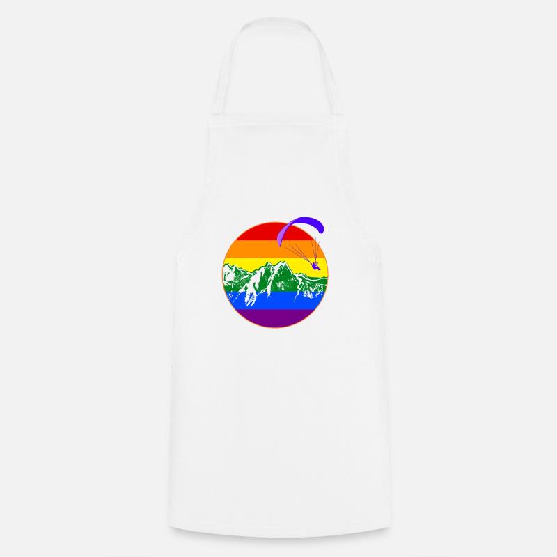 pride flag paraglider Gleitschirm Regenbogen - Kochschürze - Weiß