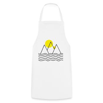 Mountains by the sea - Cooking Apron - white - Front - AI Model Male 185 dark (185cm)