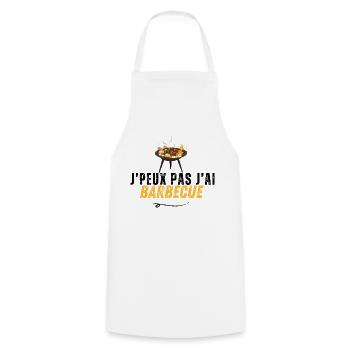 je peux pas j'ai barbecue - Tablier de cuisine - blanc - Devant - AI Model Male 185 dark (185cm)