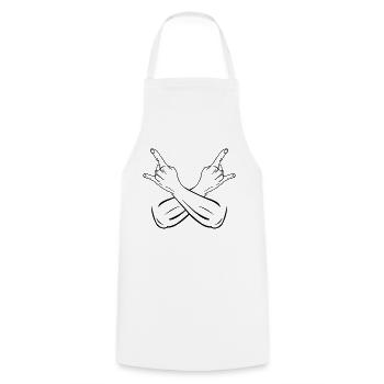 cool hands symbol - Kochschürze - Weiß - Vorne - AI Model Male 185 dark (185cm)