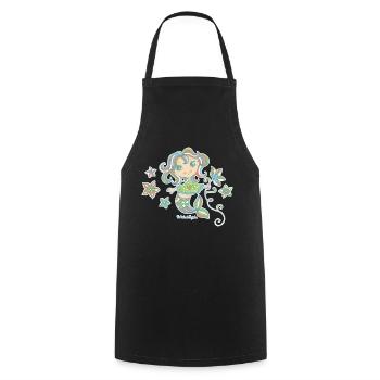 Petite Sirène - Tablier de cuisine - noir - Devant - AI Model Male 185 dark (185cm)