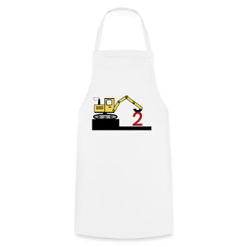 Excavatrice - Tablier de cuisine - blanc - Devant - AI Model Male 185 dark (185cm)