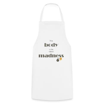 The naked madness - Cooking Apron - white - Front - AI Model Male 185 dark (185cm)