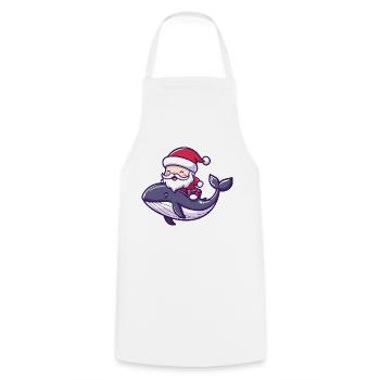 Baleine Père Noël Dessin animé - Tablier de cuisine - blanc - Devant - AI Model Male 185 dark (185cm)
