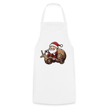 Escargot Père Noël Dessin animé - Tablier de cuisine - blanc - Devant - AI Model Male 185 dark (185cm)