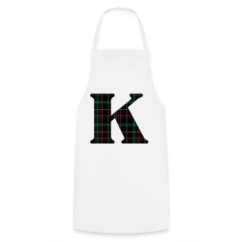 Monogram k scottish tartan - Cooking Apron - white - Front - AI Model Male 185 dark (185cm)