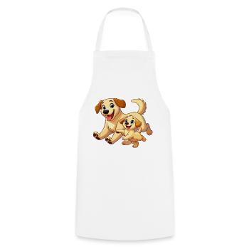 Labrador mother and child frolicking - Cooking Apron - white - Front - AI Model Male 185 dark (185cm)