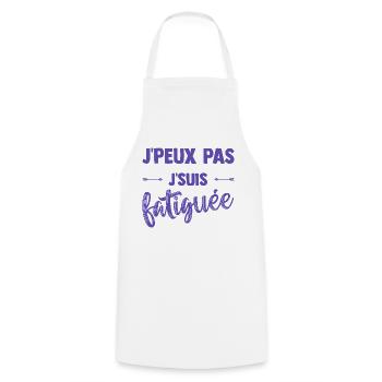 J'peux pas je suis Fatiguée Citation Humour Femme - Tablier de cuisine - blanc - Devant - AI Model Male 185 dark (185cm)