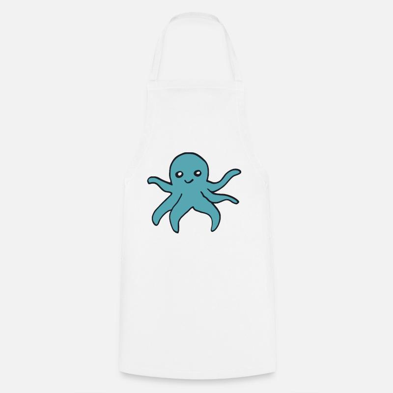 Octopus turquoise - Cooking Apron - white