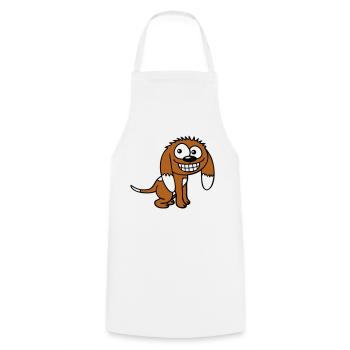 Dog looks funny grin happy smile fun - Cooking Apron - white - Front - AI Model Male 185 dark (185cm)