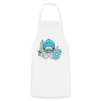 Octopus Knight Medieval Warrior Fighter Sword - Cooking Apron - white - Front - AI Model Male 185 dark (185cm)